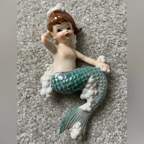 Vintage Lefton Rare Mermaid Wall Hanging Figurine - Picture 4 of 4